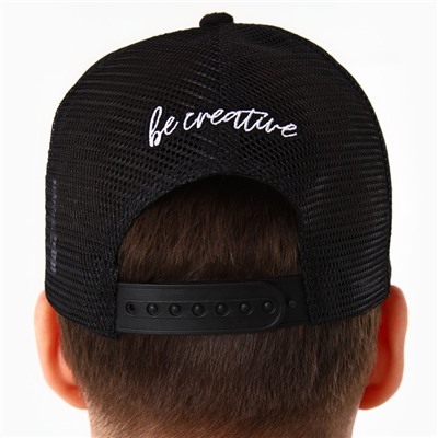 Кепка мужская с сеткой DIGNITY, чёрная, р-р 56