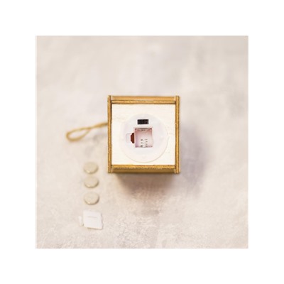 Ёлочная игрушка «Домик с колокольчиками», 8×5×6 см, 1 LED, от батареек, свечение тёплое белое