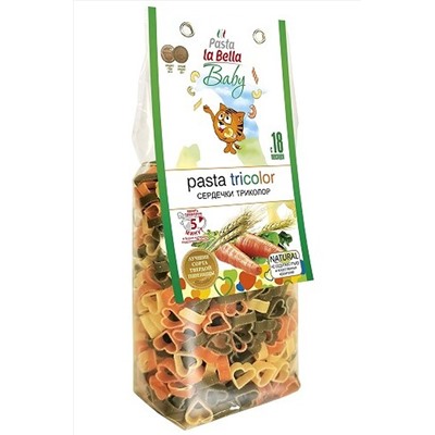 Макароны Сердечки "триколор" 250г ЭКОПРОДУКТЫ, 1189879