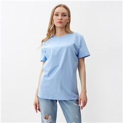 Футболка женская, цвет голубой, размер 52