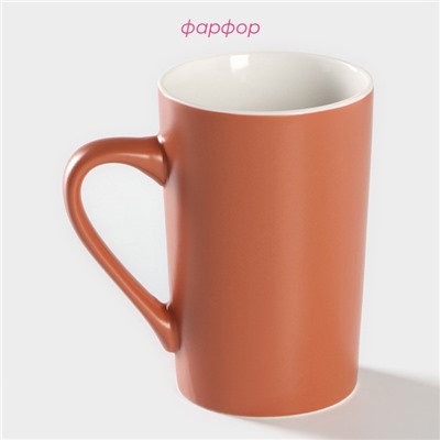 Кружка Доляна Good morning. Coffee, 385 мл, фарфор, коричневая