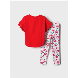 Комплект трикотажный для девочек: туника, брюки (легинсы)