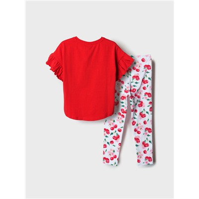 Комплект трикотажный для девочек: туника, брюки (легинсы)