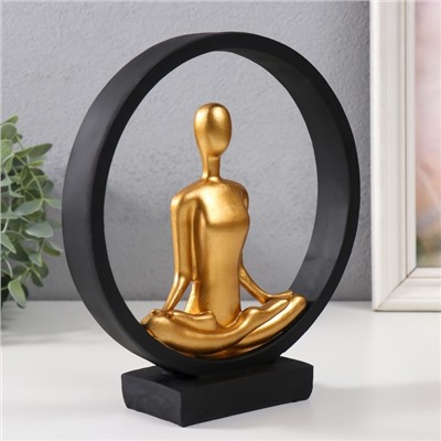 Фигурка полистоун «Дзен», чёрный с золотом, 19.2×5.9×21.5 см
