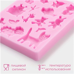 Молд Доляна «Зверята», 9.5×7.5×1 см, розовый