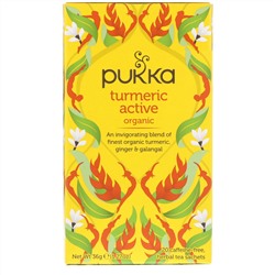Pukka Herbs, Органическая активная куркурма, без кофеина, 20 пакетиков-саше с травяным чаем, 1,27 унц. (36 г)