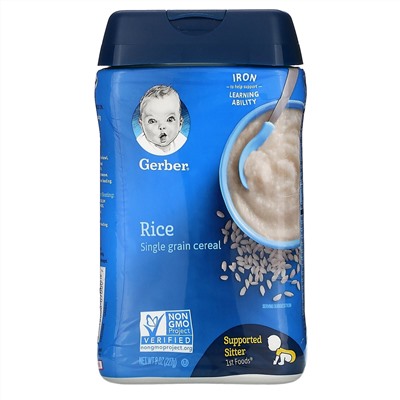 Gerber, Рисовая каша, из одного вида зерна, 227 г (8 унций)