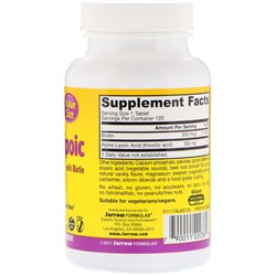 Jarrow Formulas, Alpha Lipoic Sustain, альфа-липоевая кислота с биотином, 300 мг, 120 таблеток