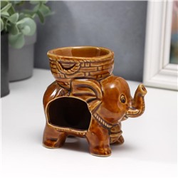 Аромалампа для эфирных масел «Слоненок», керамика, глянец, 9×9.5×6 см, МИКС