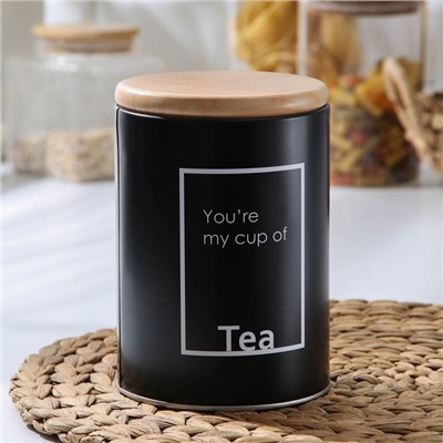 Банка для хранения чая Lifestyle, 11×11×15.5 см, жесть, чёрная