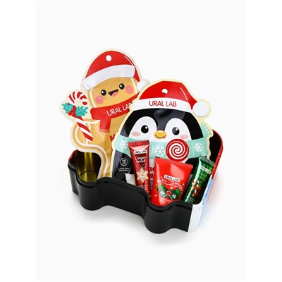 Новогодний подарочный набор косметики: маска для лица 2 шт., крем для рук и бальзам для губ, URAL LAB