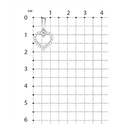 Подвеска из серебра с фианитами родированная 925 пробы 403012-030р