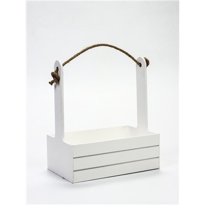 УЦЕНКА Набор кашпо деревянных 3 в 1 (29×18×33; 25×15×30; 21×12×23) «Аром», белый