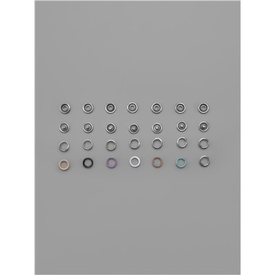 Кнопки рубашечные, открытые, d=9.5 мм, 140 шт., в органайзере