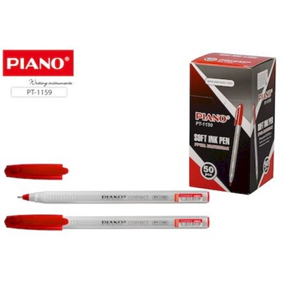 Ручка шариковая масляная PT-1159 /красн "PIANO correct" красная, 0.7мм трехгранный корпус Piano