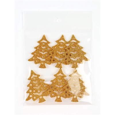 Декор новогодний «Золотые елочки», набор 6 шт.