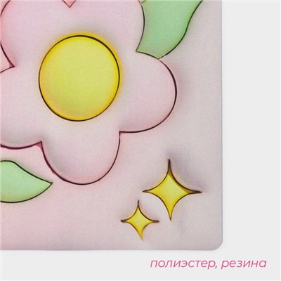Коврик для дома Доляна Pink Flowers, влаговпитывающий, 40×60 см, розовый