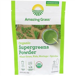 Amazing Grass, Organic SuperGreens Powder, 5,29 унц. (150 г)