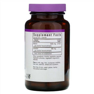 Bluebonnet Nutrition, Flush-Free Niacin, 500 mg, 120 Vegetable Capsules