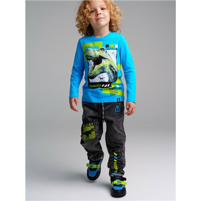 Брюки текстильные джинсовые утепленные флисом для мальчиков