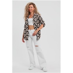 Рубашка 36961 (Черно-бежевый)