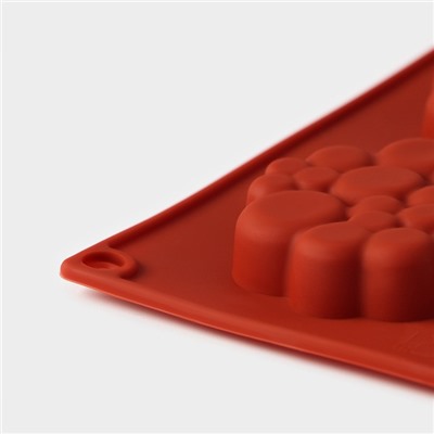 Форма для выпечки Доляна «Пузыри», силикон, 29×17×1.5 см, 8 ячеек (6×6×1.5 см), коричневая