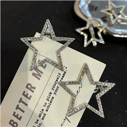 Заколки Звездочки сияющие со стразами металлические, 2 штуки.