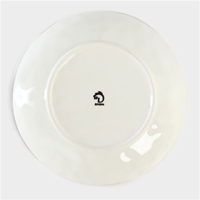 Тарелка глубокая Доляна «Космос», 550 мл, d=21.5 см, фарфор, белая, синяя