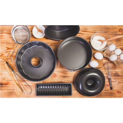 Форма для выпечки «Жаклин. Немецкий кекс», 28×5.5 см, антипригарное покрытие, чёрная