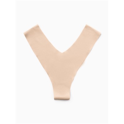 Трусы бесшовные стринги KAFTAN, светло-бежевые, размер 48-50