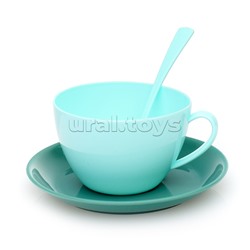 Бытовая техника "Кофемашина" с аксессуарами, бирюзовый , (свет, звук) в коробке