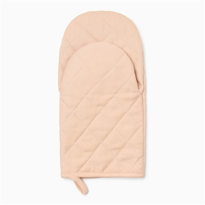 Варежка-прихватка «Этель» Kitchen, бежевая, 15×28 см, саржа, 100% хлопок