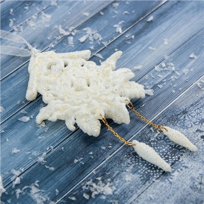 Ёлочная игрушка «Зимнее волшебство. Часики - ходики», 9×11 см, белый