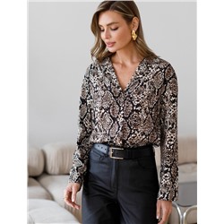 Блузка из сатина с эластаном