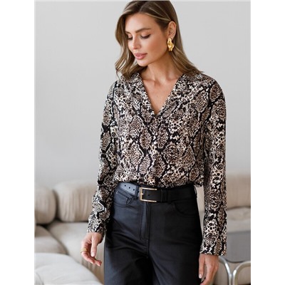 Блузка из сатина с эластаном