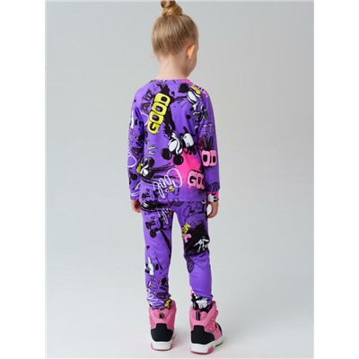 Термокомплект трикот. для девочек: фуфайка (футболка) с длин. рук, брюки