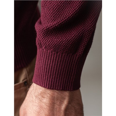 Джемпер фактурной вязки из хлопка с нейлоном