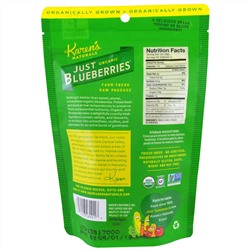Karen's Naturals, Organic Just Blueberries, высушенные сублимацией фрукты, 2 унции (56 г)