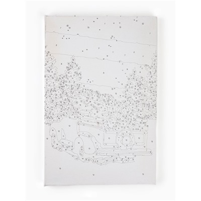 Новогодняя картина по номерам с подрамником и гирляндой «Подготовка к Новому году», 20×30 см