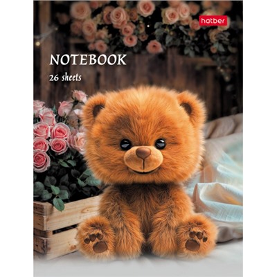 Записная книжка А6  24л клетка "Маленькие ушки" глянц.лам (091640) Хатбер