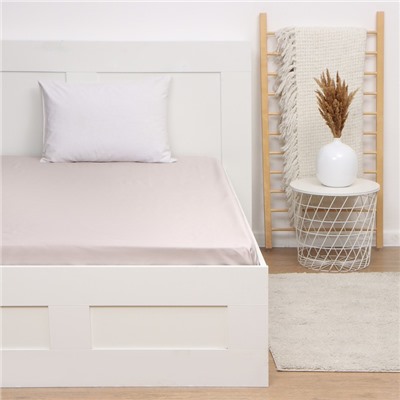 Простыня 1.5 спальная «Этель» Silver cloud, 150×215 см, мако-сатин, хлопок 100%