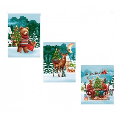 Набор 3 полотенца "Праздник к нам приходит", рогожка