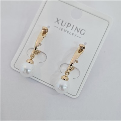 Серьги коллекция "Xuping" покрытие позолота, вставка: искусственный жемчуг, арт.004.029
