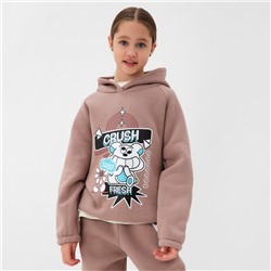 Толстовка (худи) для девочки MINAKU: CRUSH, тёмно-розовая, рост 104 см