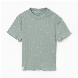 Футболка детская «Крошка Я» Olives, рост 62-68, оливковая