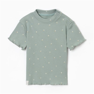 Футболка детская «Крошка Я» Olives, рост 62-68, оливковая