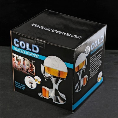 Башня пивная «Сфера», 3 л, колба для льда, пластик, красная