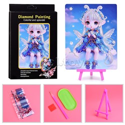 Мозаика алмазная "Девочка-бабочка" 15*20см