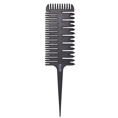 Ollin Расческа для мелирования 398660, пластик, черный, 24 см 23348