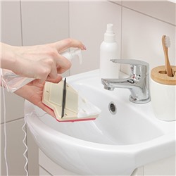 Магнитная щётка для мытья окон с двух сторон Доляна, треугольная, с водосгоном, на стекло 3-8 мм